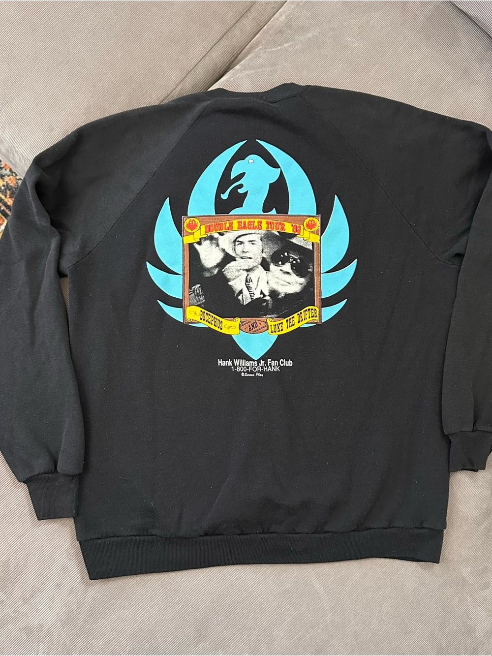 VTG 80s Hank Williams There’s A Tear In My Beer Double Eagle Tour Sweatshirt XXL - Picture 6 of 10